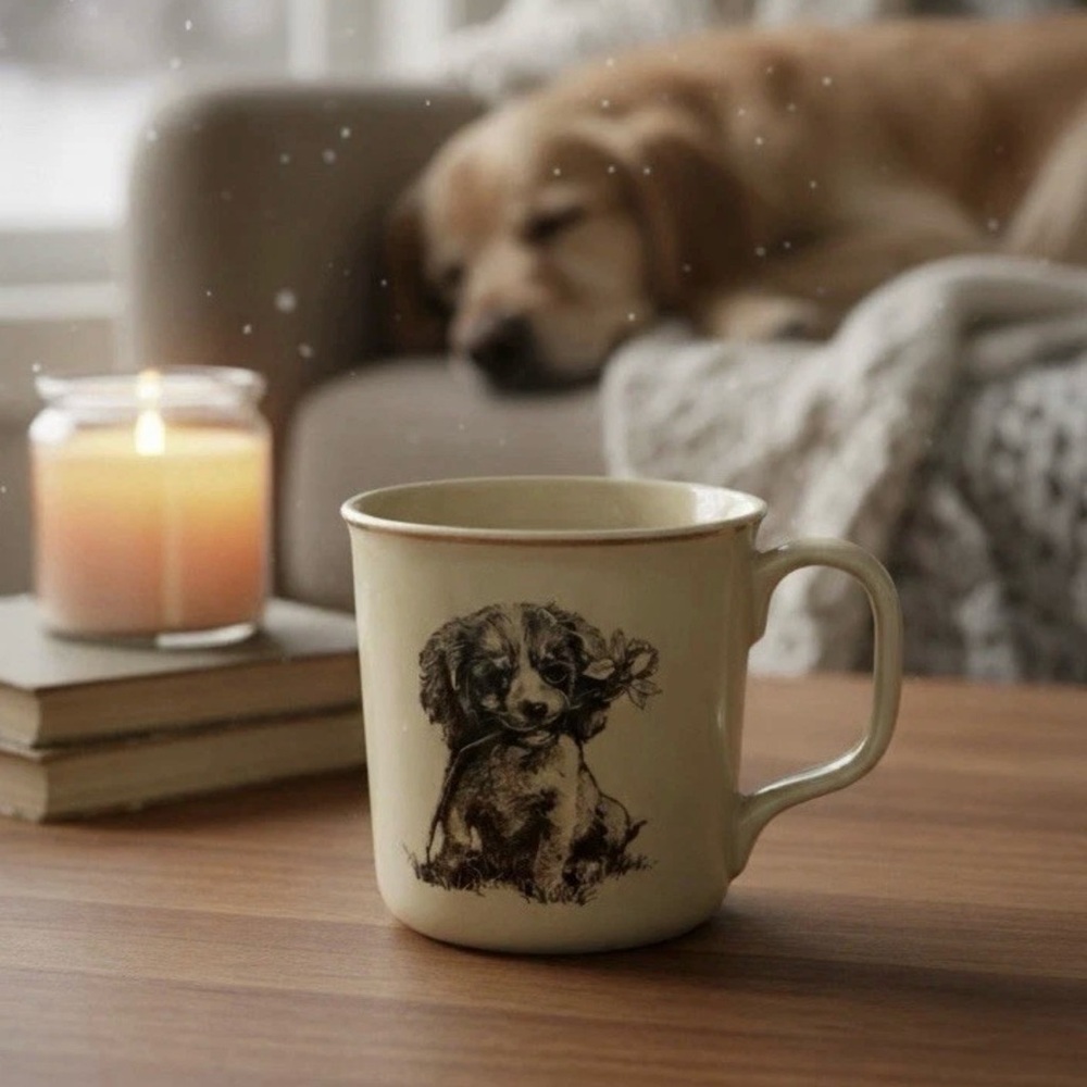 Vintage Mug With Cute Puppy Dog | Coffee Or Tea Cup | Made In Japan | Gifts